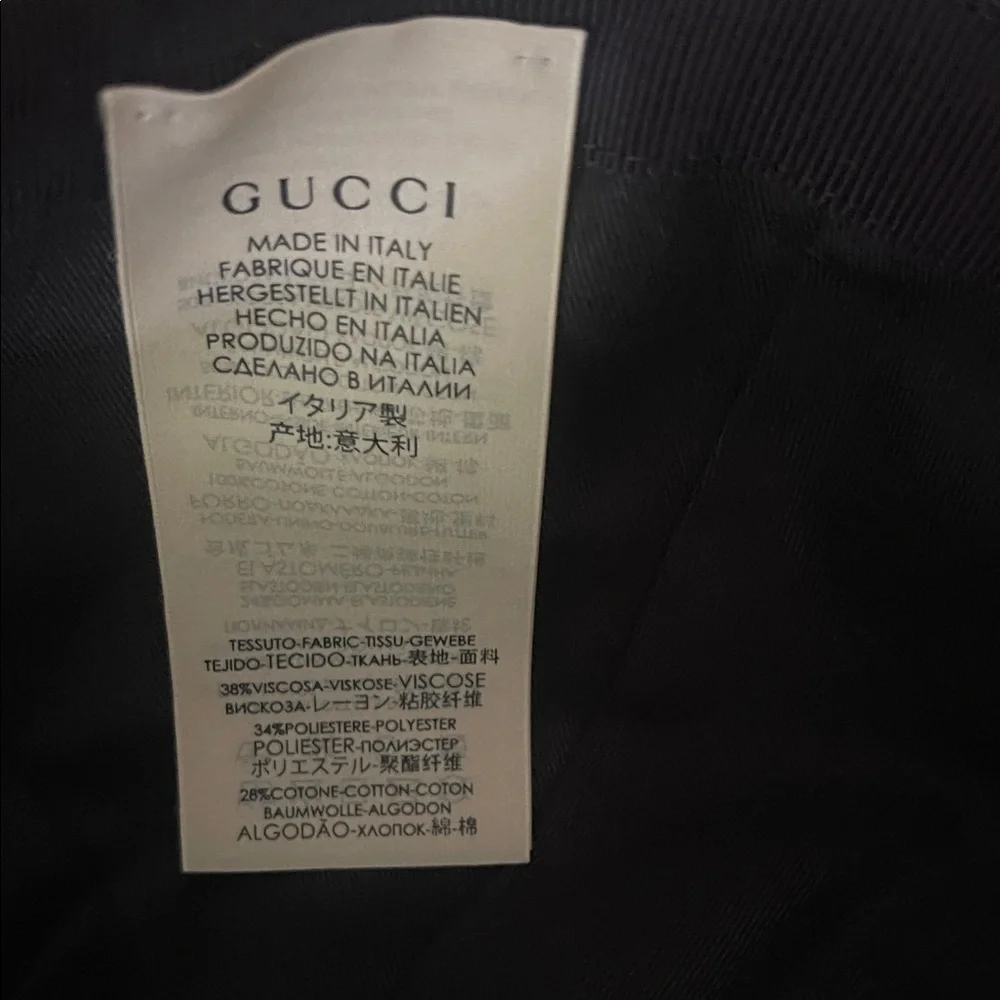 Gucci Navy Velvet Monogram Cap - Picture 5 of 7
